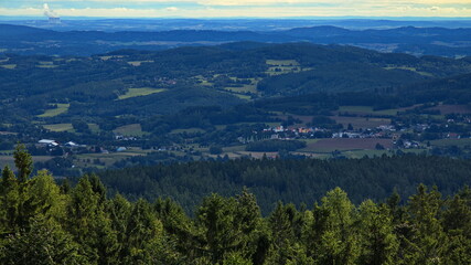 View from the lookout tower in Javornik, South Bohemian Region, Czech Republic, Europe
