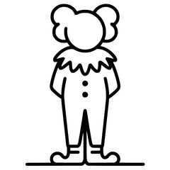 One line clown silhouette