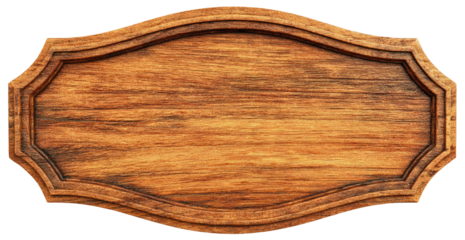 Oval wooden sign, light brown, ornate frame