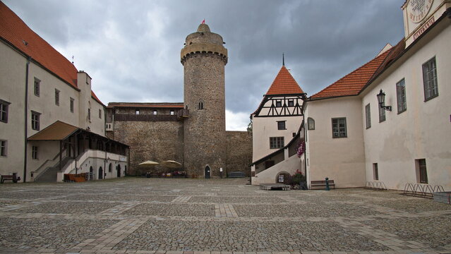 Castle in Strakonice with tower "Rumpal", South Bohemian Region, Czech Republic, Europe
