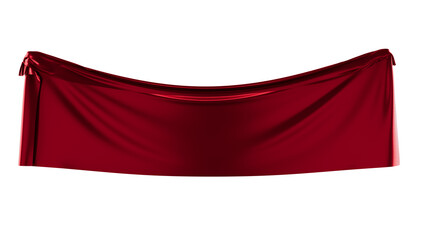 draped red silk curtain cloth, transparent background