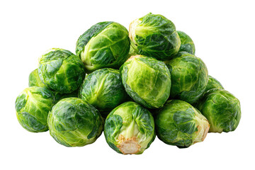 Obraz premium Fresh Brussels sprouts, vibrant green, tightly clustered