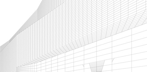 abstract architecture vector 3d illustration	
