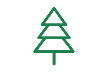 Fototapeta premium Christmas tree outline icon in green, celebrating festive holiday season, winter celebrations and simple symbols