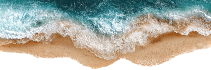 High-angle view of ocean waves crashing on a sandy beach (1)