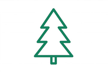 Fototapeta premium Christmas tree outline, green pine icon representing winter holiday and festive season, transparent background