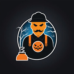 Halloween Electrician man with a helmet