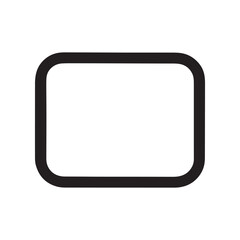 Clean geometric shape, a modern vector silhouette design of a rounded rectangle frame outline