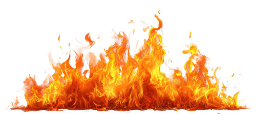 Flames rising against a black background.  Fiery,  orange and yellow flames in various shapes and sizes.  A graphic depiction of fire