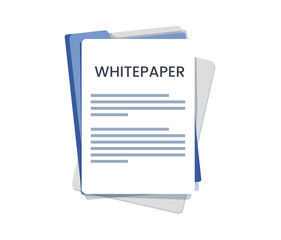Whitepaper or document modern flat vector icon. Trend invest ico sheet doc isolated on white background. Bitcoin Docs