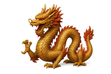 Obraz premium Golden chinese dragon symbolising power and prosperity, celebrating lunar new year and asian culture on transparent background