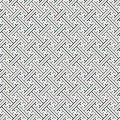 Seamless Sayagata pattern. Repeated interlocking keys background. Oriental ornament. Window tracery image. Ancient ethnic mosaic. Geometric digital paper. Ethnical textile print. Vector art work.