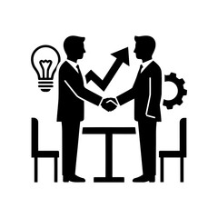 Office restart handshake vector art of business people shaking hands after successful meeting