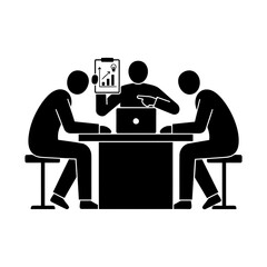 Fototapeta premium Office restart meeting vector art of business meeting with presentation of financial chart