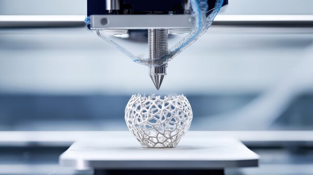 3 d printer creating intricate design objects with advanced technology