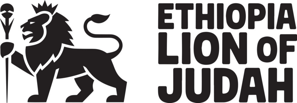 Ethiopia Lion of Judah Vector Design Regal King Crowned Symbol Royal Animal