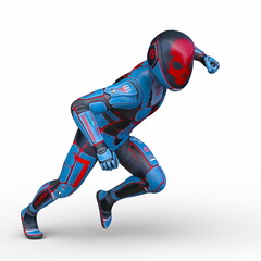 骸骨面のロボット　3DCGレンダリング