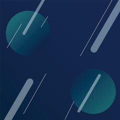 Cool, dark abstract background with diagonal lines resembling falling speed or meteors, framed by teal geometric circles. Suitable for tech, science, or cinematic themes