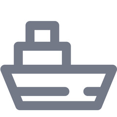 Simple Grey Ship Icon on Transparent Background Minimalist Maritime Transport Symbol for Shipping and Logistics
