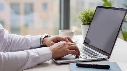 businessman working on laptop