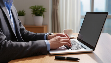 businessman working on laptop