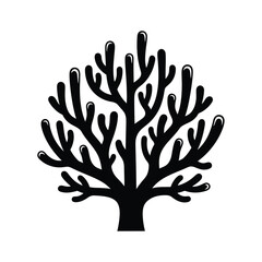 Fototapeta premium Elegant Black and White Coral Illustration for Marine Biology and Nature Designs