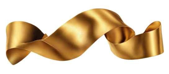Gold ribbon swirled in a dynamic design