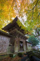 寺の紅葉（大分県竹田市）