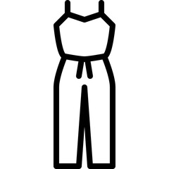 Simple Outline Icon of a Fashionable Jumpsuit for Women Displayed on a Transparent Background