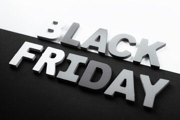 black friday word written on colorful cubes