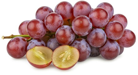 Fototapeta premium A Whole Grapes with Cut Pieces
