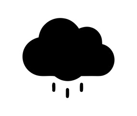 Isolated Storm Cloud with Raindrops Falling on a White Background