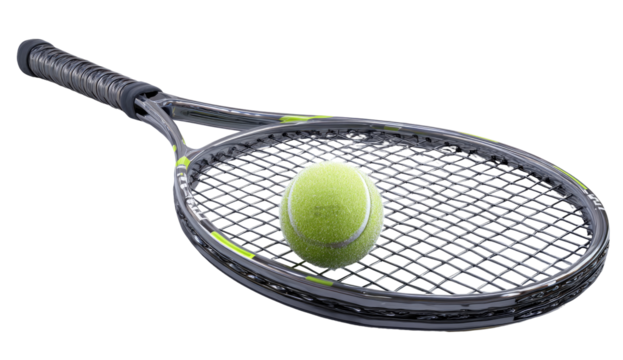 Tennis racket and ball