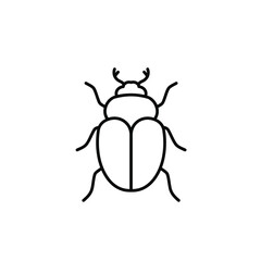 Clean line art beetle icon, a simple vector graphic capturing the essence of nature's fascinating insects, perfect for modern design applications and ecological themes