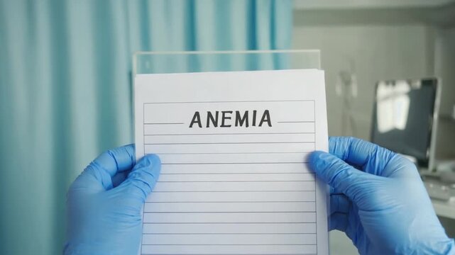 Medical report with the text "anemia".