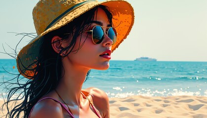 portrait of young woman on beach