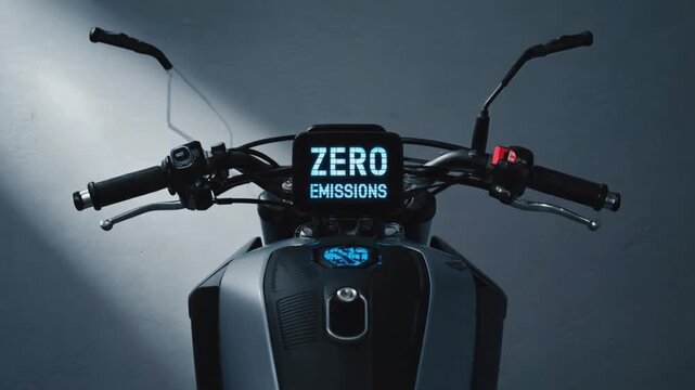 Motorcycle with the zero-emission seal.