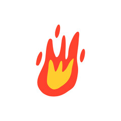 Vibrant Fire Icon Logo Illustration With Red Outer Flame And Yellow Inner Flame
