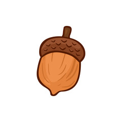 Illustration of a Brown Acorn Isolated on a White Background