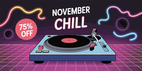 Turntable art November Chill sale 75 off retro style