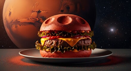 Space Burger A Martian Delight with Cosmic Flavors in a Galaxy Far, Far Away