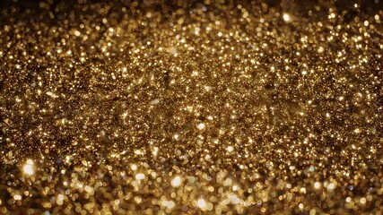 Gleaming gold glitter background, dense and sparkly, soft focus, with bokeh effects and dark shadows - Powered by Adobe