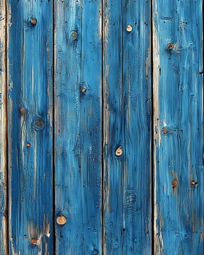 Rustic country wood background with worn blue painted surface picture