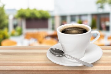 Tasty aroma coffee drink in ceramic cup