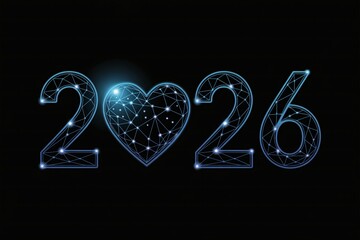 2026 typography – liquid bubble reflection, soft gradient tone, smooth colorful design