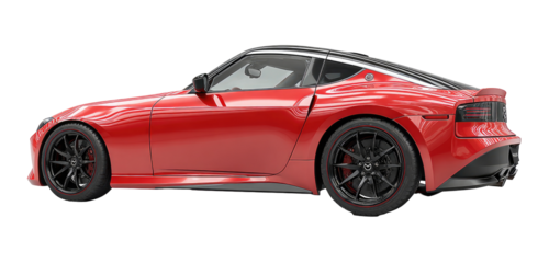 Red sports car profile view