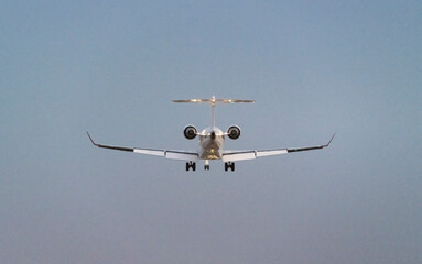 Jet Soaring Above Airport Runway