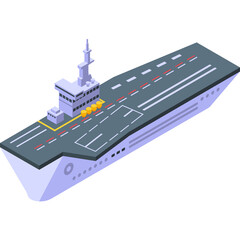 Isometric Aircraft Carrier With Light