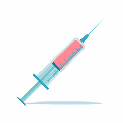 A Close-Up of a Syringe Filled with a Red Liquid on a White Background