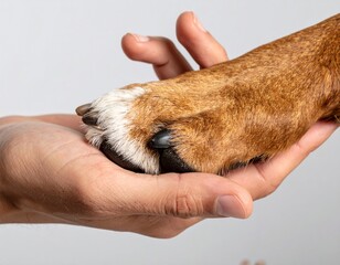 Amistad entre perro y su dueño, perro saludando a un amigo humano, concepto de amor por las mascotas.